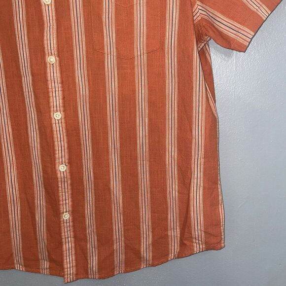 Lucky Brand Hawaiian Shirt Mens Size XL Stripe Short Sleeve Collared Button Down - Picture 3 of 12